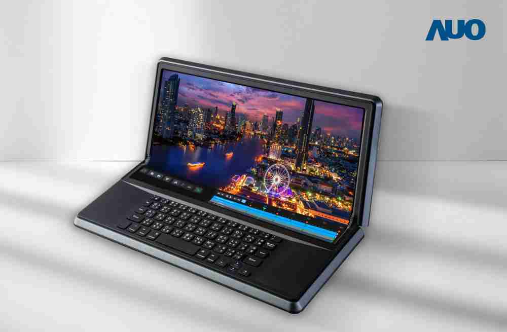 MG电玩14.6吋Micro LED折迭显示屏幕，，，搭配半径4mm的弯折绞炼，，，以及高画素、、、、高亮度、、、、高对比度的显示技术特点，，即便在大视角下仍保有绝佳色相与亮度