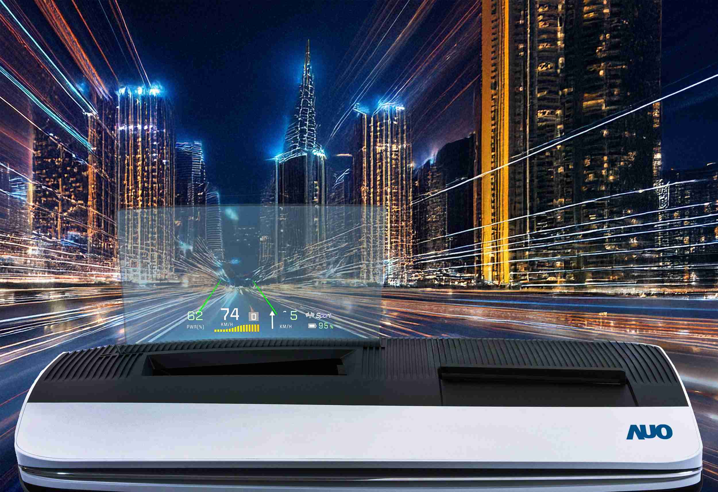 MG电玩推出13吋Micro LED抬头显示器，，，，提供高入眼亮度、、高色彩饱和度的显示质量，，，在阳光下或黑暗中都清晰可见，，，，并利用Micro LED模块体积小的优势，，，解决车用空间有限的痛点